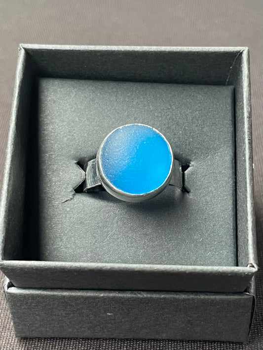 Handmade Sterling Silver Sea Glass Ring