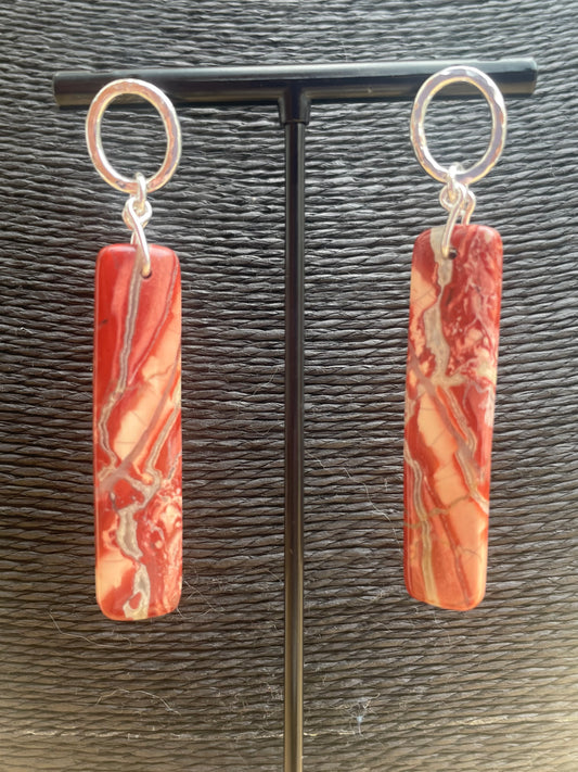 Handmade Sterling Silver & Red Jasper Earrings