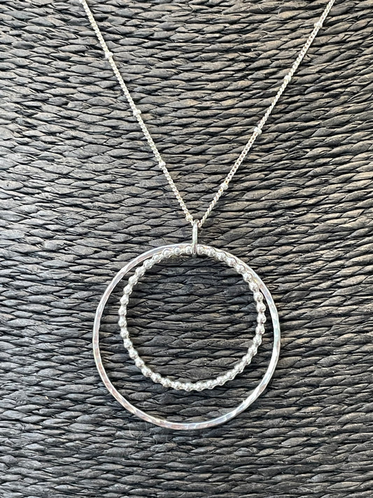 Handmade Sterling Silver Duo Circles Pendant