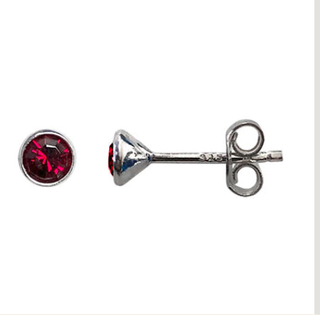 Sterling Silver Birthstone Stud Earrings