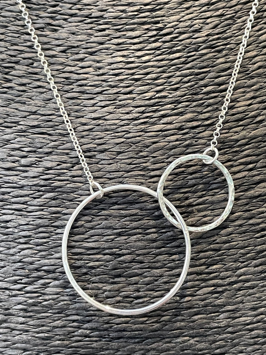 Handmade Sterling Silver Linking Hoops Necklace