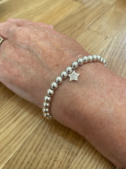Handmade Sterling Silver Elasticated Bracelet