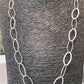 Hallmarked 24” Oval Link Statement Necklace.
